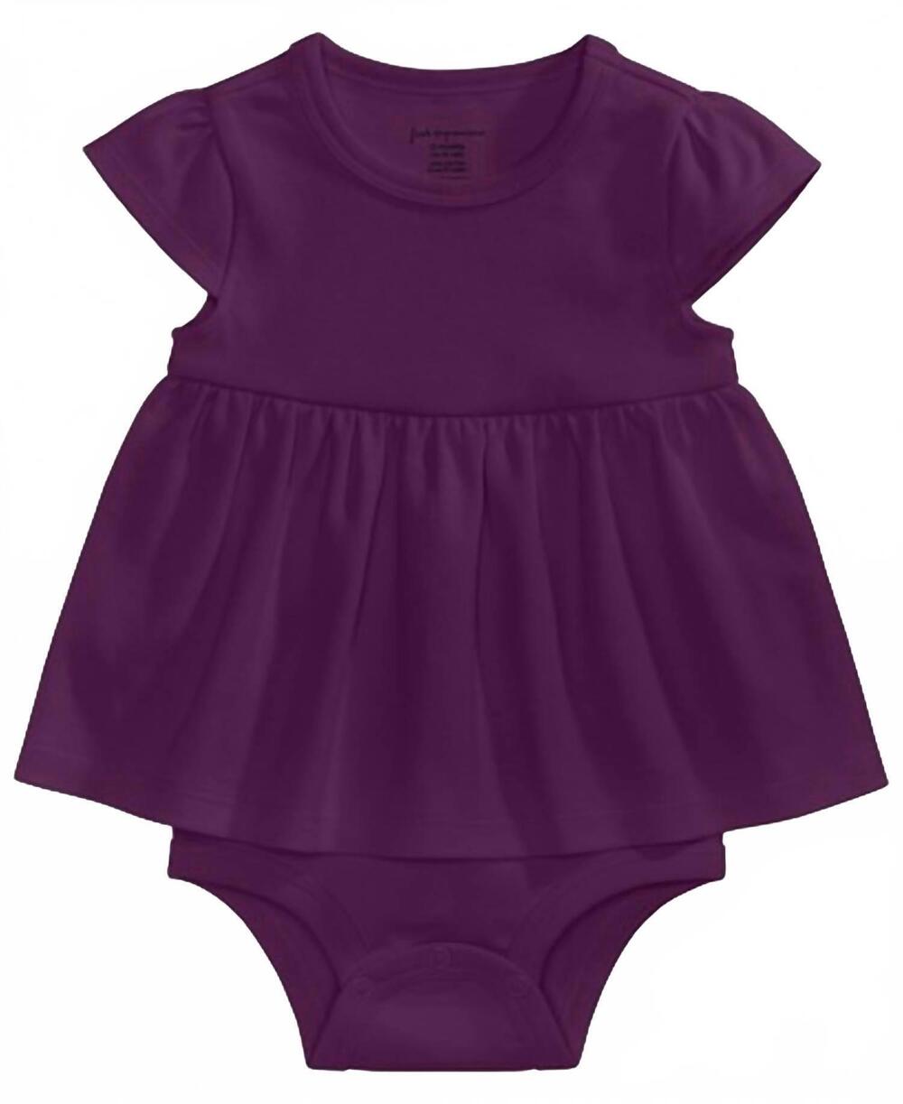 NEW FIRST IMPRESSIONS infant girls cotton bodysuit dress in perfect plum